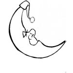 Dibujo para colorear Dibujo De Luna Durmiendo Para Pintar Y Colorear