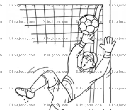 Dibujo para colorear Dibujo De Un Portero Parando Un Gol Para Pintar Y Colorear