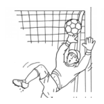 Dibujo para colorear Dibujo De Un Portero Parando Un Gol Para Pintar Y Colorear