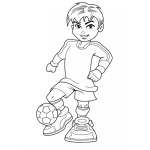 Dibujo para colorear Dibujo De Un Capitan De Futbol Para Pintar Y Colorear Muchacho Futbolista Con Pelota De Futbol