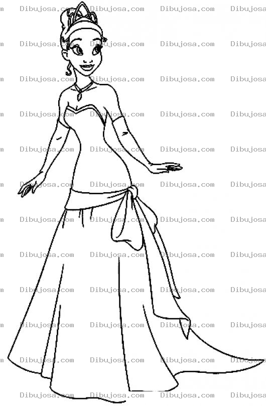 Dibujo para colorear Dibujo De Princesa Negrita Para Pintar Y Colorear Princesita Negra
