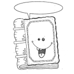 Dibujo para colorear Dibujo De Un Libro Hablando Para Pintar Y Colorear