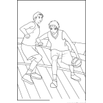 Dibujo para colorear Chicos Jugando Basquetbol Dibujo De Dos Muchachos Basquetbolistas Jugando Un 21 Para Pintar Y Colorear