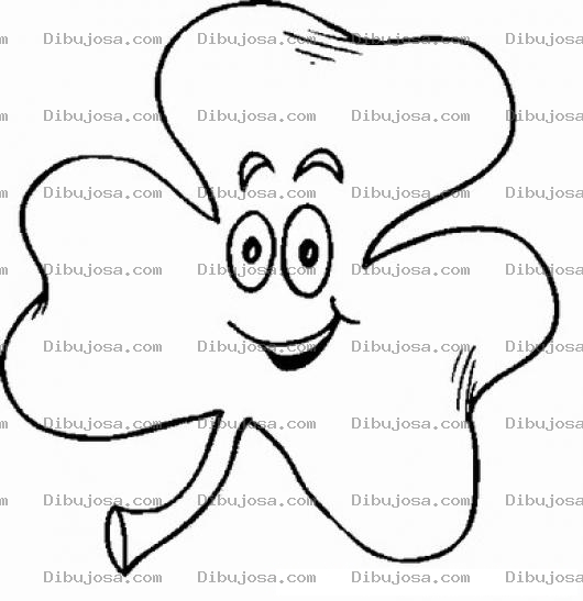 Dibujo para colorear Hoja De Trebol Para Colorear Y Pintar