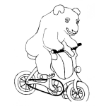 Dibujo para colorear Dibujo De Oso En Bicicleta Para Pintar Y Colorear