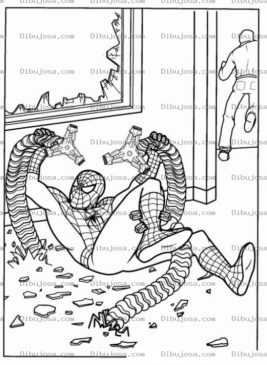 Dibujo para colorear Dibujo De Spiderman Emproblemado Para Pintar Y Colorear