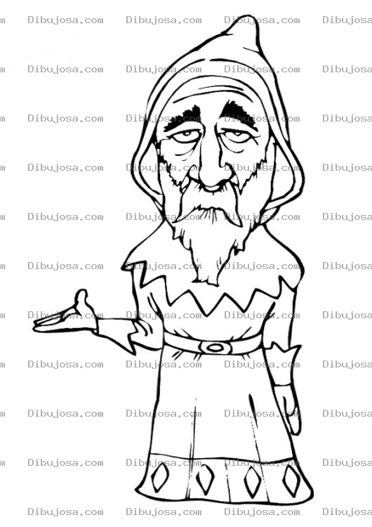 Dibujo para colorear Dibujo De Duende Viejito Para Colorear