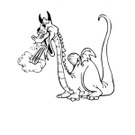 Dibujo para colorear Colorear Dragon Sacando Fuego Por La Boca