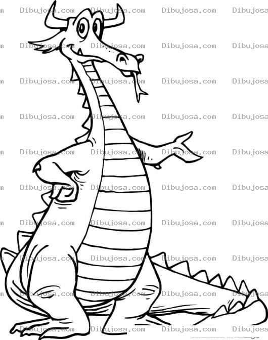 Dibujo para colorear Dibujo De Dragon Presentando Para Pintar Y Colorear