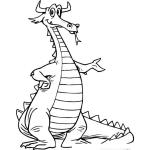 Dibujo para colorear Dibujo De Dragon Presentando Para Pintar Y Colorear
