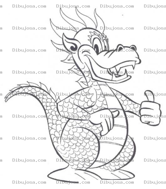 Dibujo para colorear Dragon Con Escamas Para Colorear Dragon Escamado