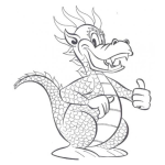 Dibujo para colorear Dragon Con Escamas Para Colorear Dragon Escamado