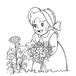 Dibujo para colorear Dibujo De Heidy Con Flores Para Pintar Y Colorear