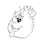 Dibujo para colorear Dibujo De Una Llama De Fuego Para Pintar Y Colorear