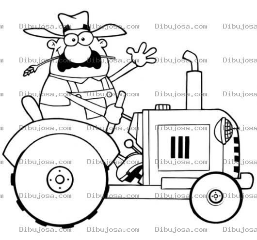 Dibujo para colorear Dibujo De Un Granjero Manejando Su Tractor Para Pintar Y Colorear Campesino Tractorista