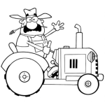 Dibujo para colorear Dibujo De Un Granjero Manejando Su Tractor Para Pintar Y Colorear Campesino Tractorista