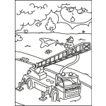 Dibujo para colorear Dibujo De Bomberos Trabajando