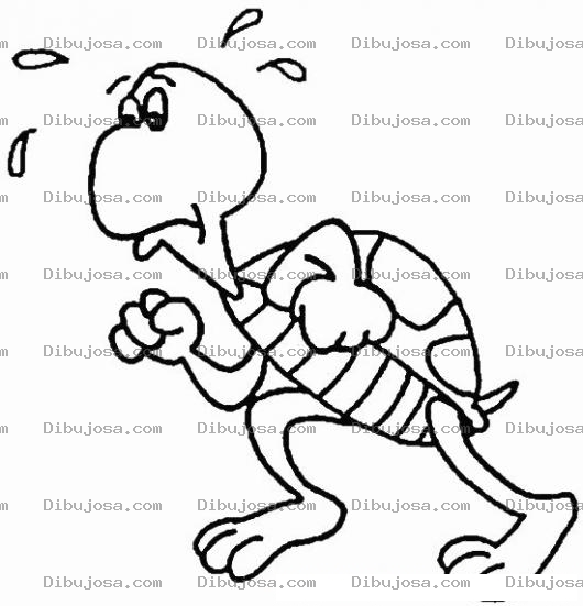 Dibujo para colorear Colorear Tortuga Corriendo Sofocada