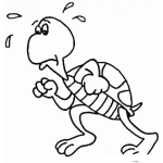 Dibujo para colorear Colorear Tortuga Corriendo Sofocada