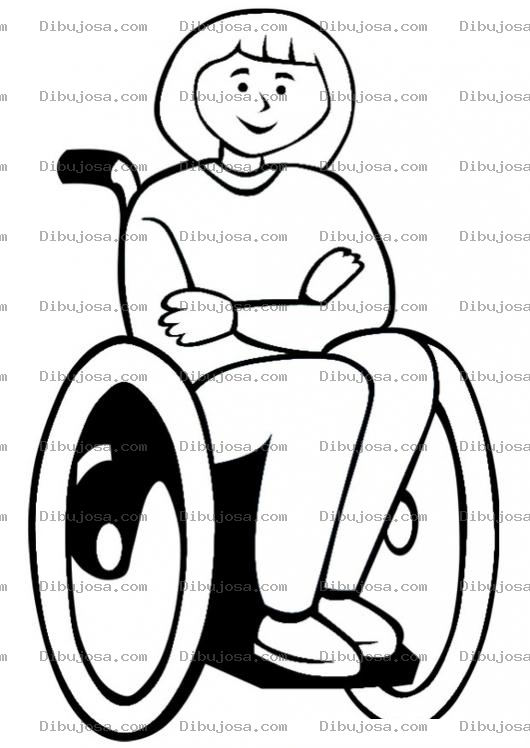 Dibujo para colorear Dibujo De Mujer En Silla De Ruedas Para Colorear