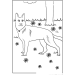 Dibujo para colorear Dibujo De Perro Pastor Aleman En Jardin Para Pintar Y Colorear