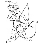 Dibujo para colorear Colorear Robin Hood Zorro Con Arco Y Flecha