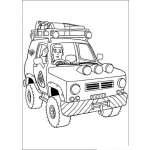 Dibujo para colorear Dibujo De Un Carro Todo Terreno Para Pintar Y Colorear Camioneta 4x4 Con Doble Retranca