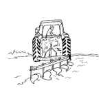Dibujo para colorear Dibujo De Tractor Arando La Tierra Para Pintar Y Colorear