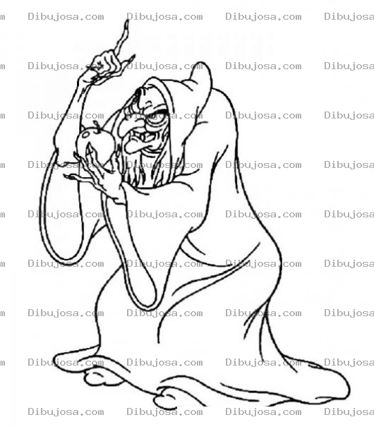 Dibujo para colorear Colorear A La Bruja De Blanca Nieves
