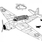 Dibujo para colorear Dibujo De Avion Militar De Helice Para Pintar Y Colorear