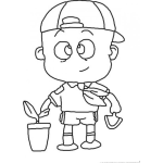 Dibujo para colorear Colorear Muchachito En La Playa