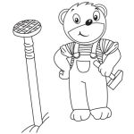 Dibujo para colorear Clavo Gigante Dibujo De Un Osito Clavando Un Clavote Para Pintar Y Colorear
