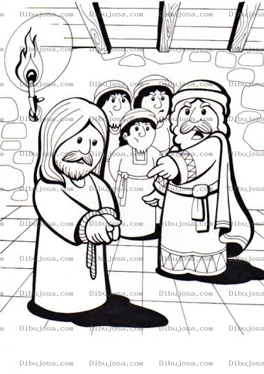 Dibujo para colorear Dibujo Cristiano De Jesus Acusado Injustamente Para Pintar Y Colorear