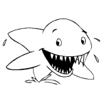 Dibujo para colorear Dibujo De Tiburon Con Colmillos Filudos Para Pintar Y Colorear