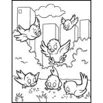 Dibujo para colorear Dibujo De Pajaritos Comiendo Semillas Para Pintar Y Colorear