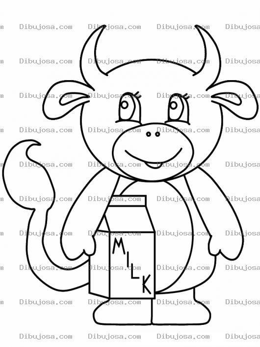 Dibujo para colorear 1 Litro De Leche Dibujo De Vaca Con Caja De Leche Para Pintar Y Colorear