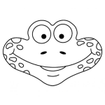 Dibujo para colorear Mascara De Rana Para Imprimir Pintar Y Recortar