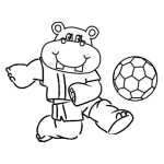 Dibujo para colorear Dibujo De Hipopotamo Futbolista