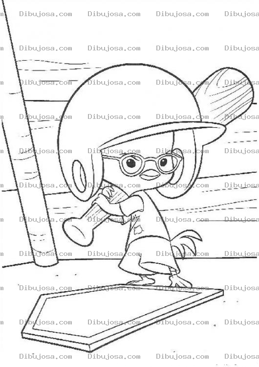 Dibujo para colorear Pollito Beisbolista Para Pintar Y Colorear