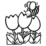 Dibujo para colorear Colorear Abejita En Tres Flores