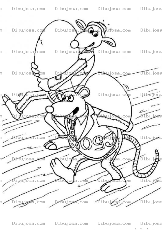 Dibujo para colorear Dibujo De Ratas Robando Huevos Para Pintar Y Colorear