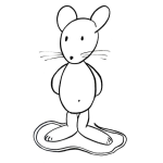 Dibujo para colorear Dibujo De Raton Parado Para Pintar Y Colorear Ratoncito De Cola Larga