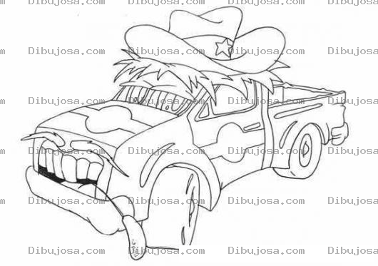 Dibujo para colorear Dibujo De Pickup Sheriff Para Pintar Y Colorear Picop Country