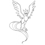Dibujo para colorear Galloquetzal Dibujo De Una Gallo Con Cola De Quetzal Para Pintar Y Colorear Un Quetzalgallo