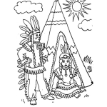 Dibujo para colorear Dibujo De Un Hogar Indigena Para Pintar Y Colorear Tienda De Inditos