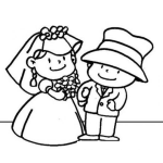 Dibujo para colorear Dibujo De Una Pareja De Reciencasados Para Pintar Y Colorear Recien Casados En El Dia De Su Boda