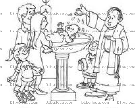 Dibujo para colorear Bautizo En Inglesia Catolica Para Colorear