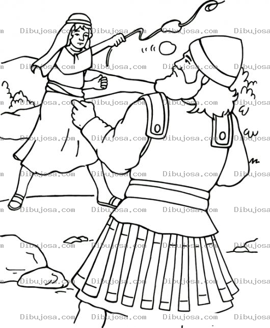 Dibujo para colorear Dibujo De David Y Goliat Para Colorear Y Pintar