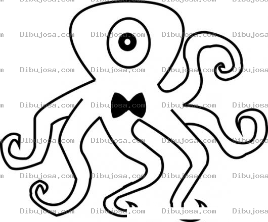 Dibujo para colorear Pulpo Ciclope Para Pintar Y Colorear