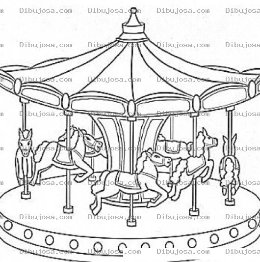 Dibujo para colorear Dibujo D Eun Carrusel De Caballitos Para Pintar Y Colorear Carrousell
